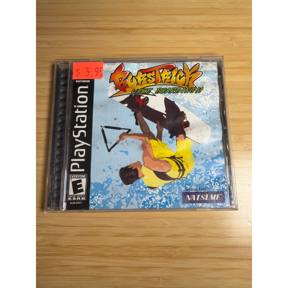 PS1 Burstrick Wake Boarding Complete CIB Water‎ Damaged Manual Untested